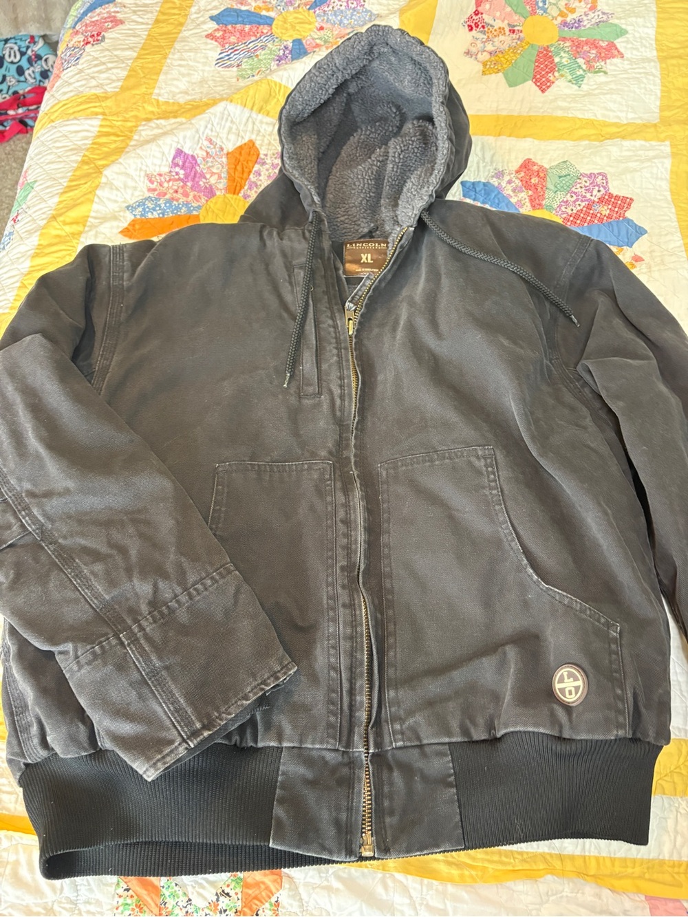 Lincoln Outfitters Full Zip Canvas Insulated Hooded Men's Jacket Size XL
